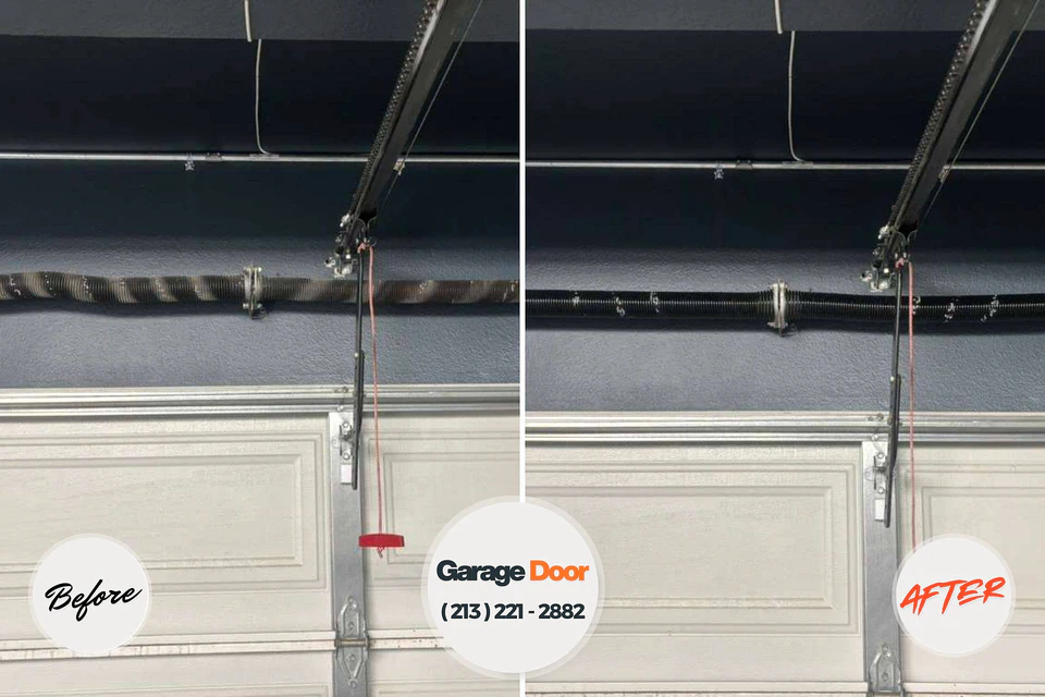 Before and after: garage door installation Val Verde Park, TX